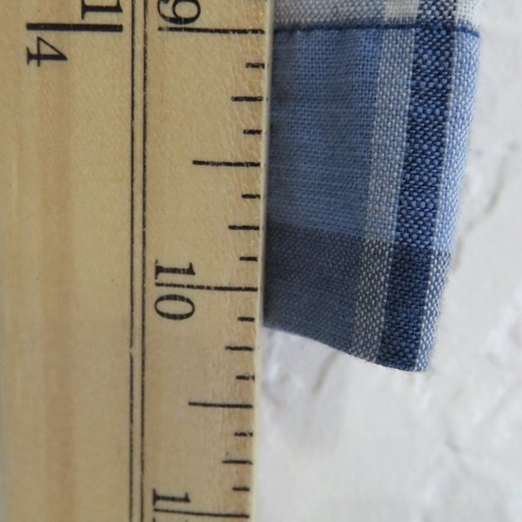 H&M* Men's Short Sleeve Snap Pearl Curved Hem Double‎ Chest Pocket Shirt~ Large - Picture 11 of 13